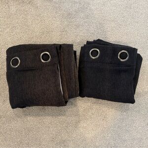 Black Grommet-Top Curtains